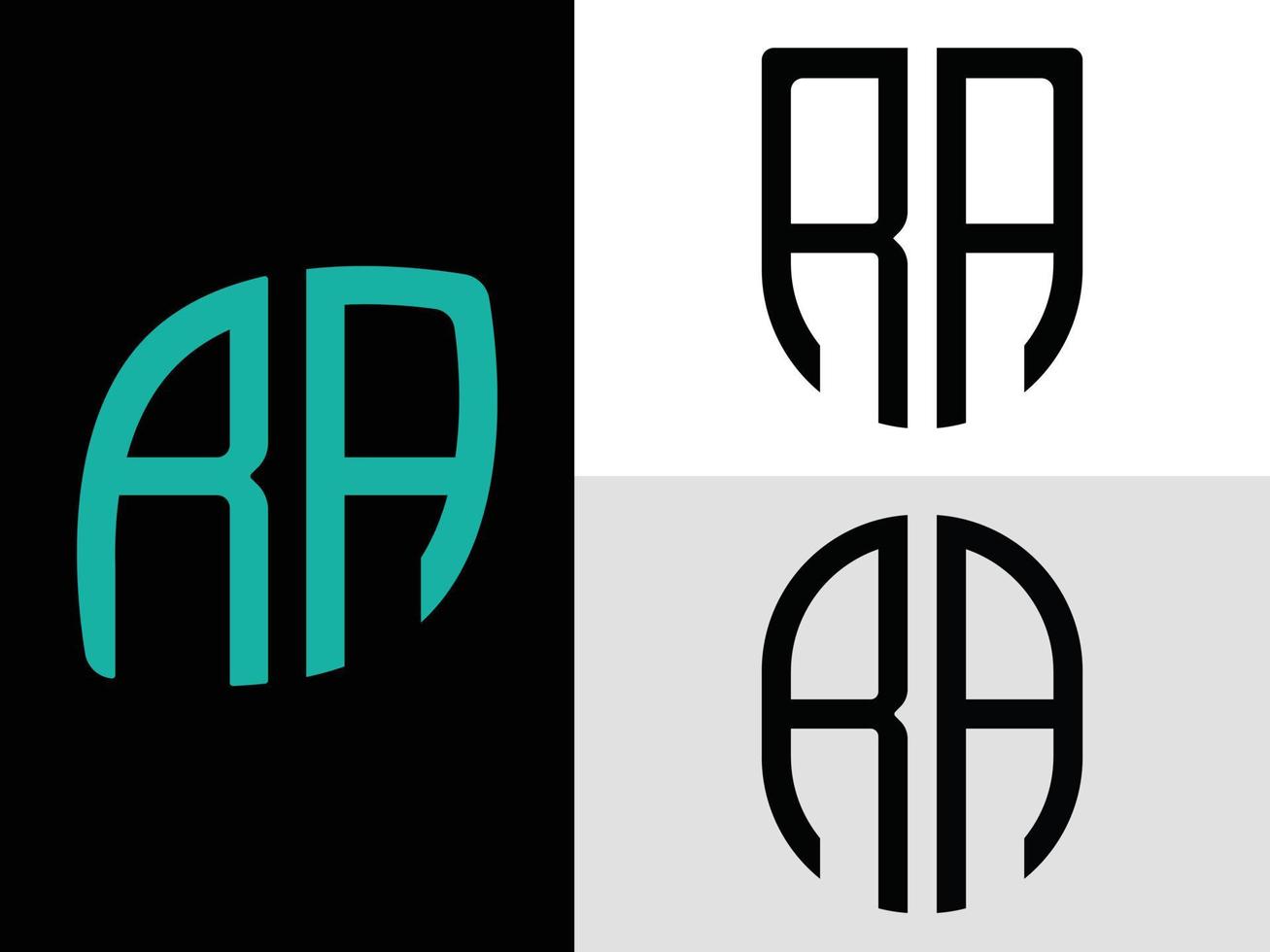 kreative anfangsbuchstaben ra logo designs paket. vektor
