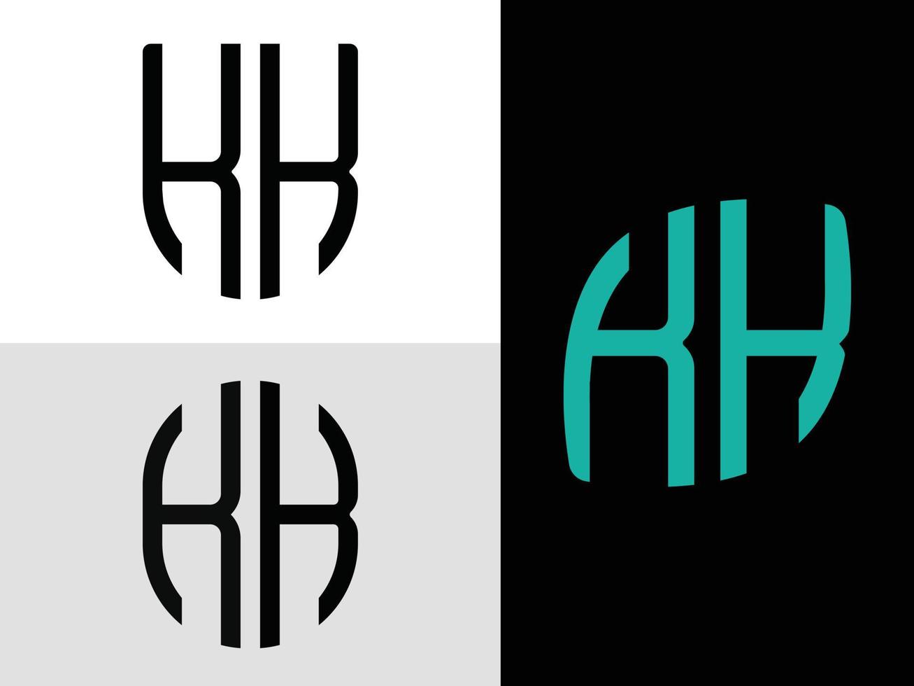 kreative Anfangsbuchstaben kk Logo-Designs Bundle. vektor