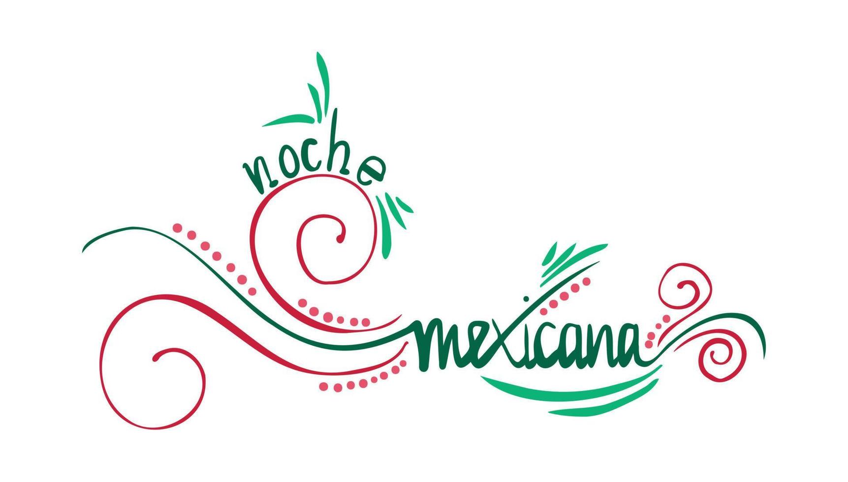 vektorillustration von noche mexicana. übersetzt als mexikanische Nacht. vektor