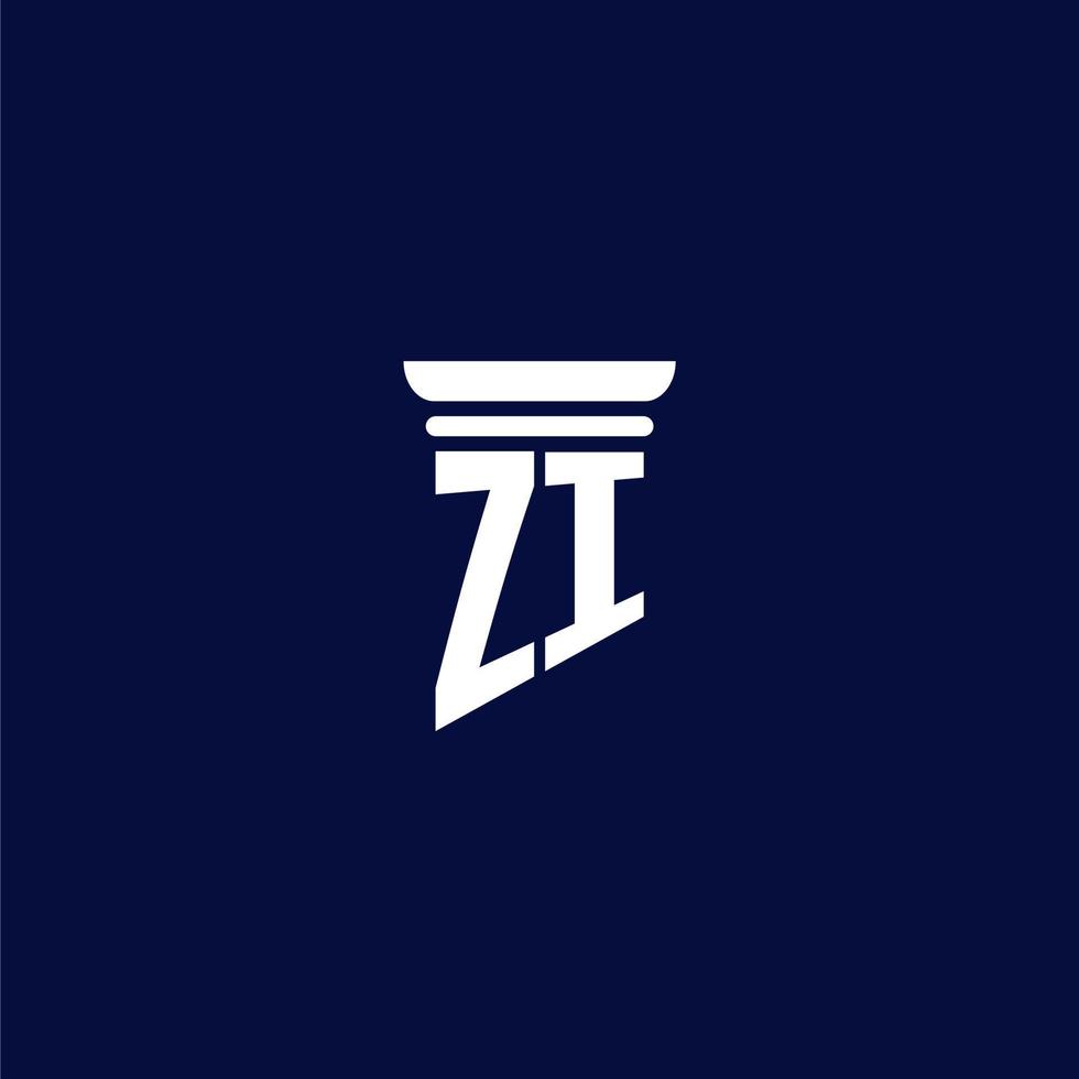 zi initiales Monogramm-Logo-Design für eine Anwaltskanzlei vektor