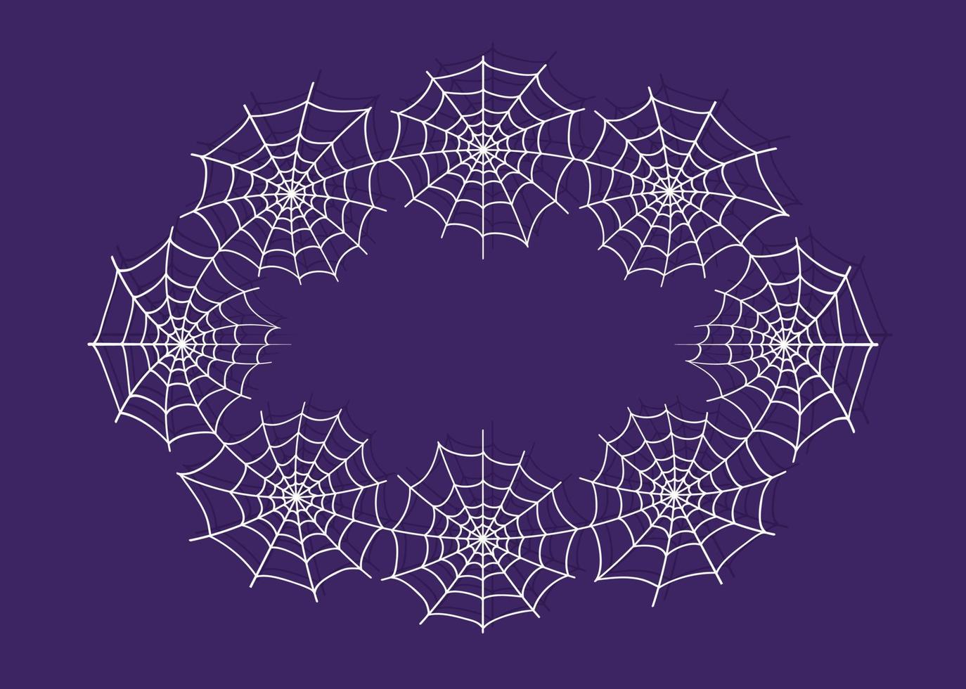 Spinnennetzkranz für Halloween-Designs. Süßes oder Saures Rahmen aus Spinnweben. Vektor-Illustration. vektor