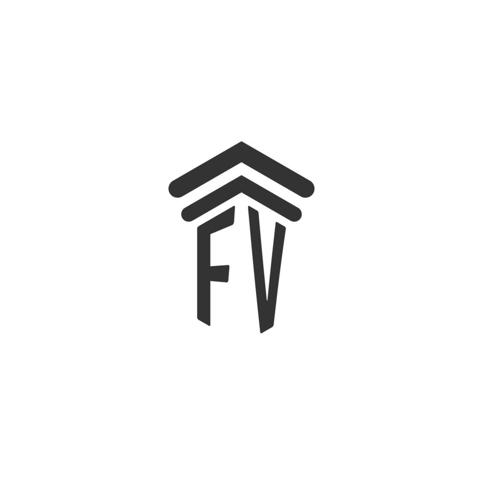 fv första för lag fast logotyp design vektor