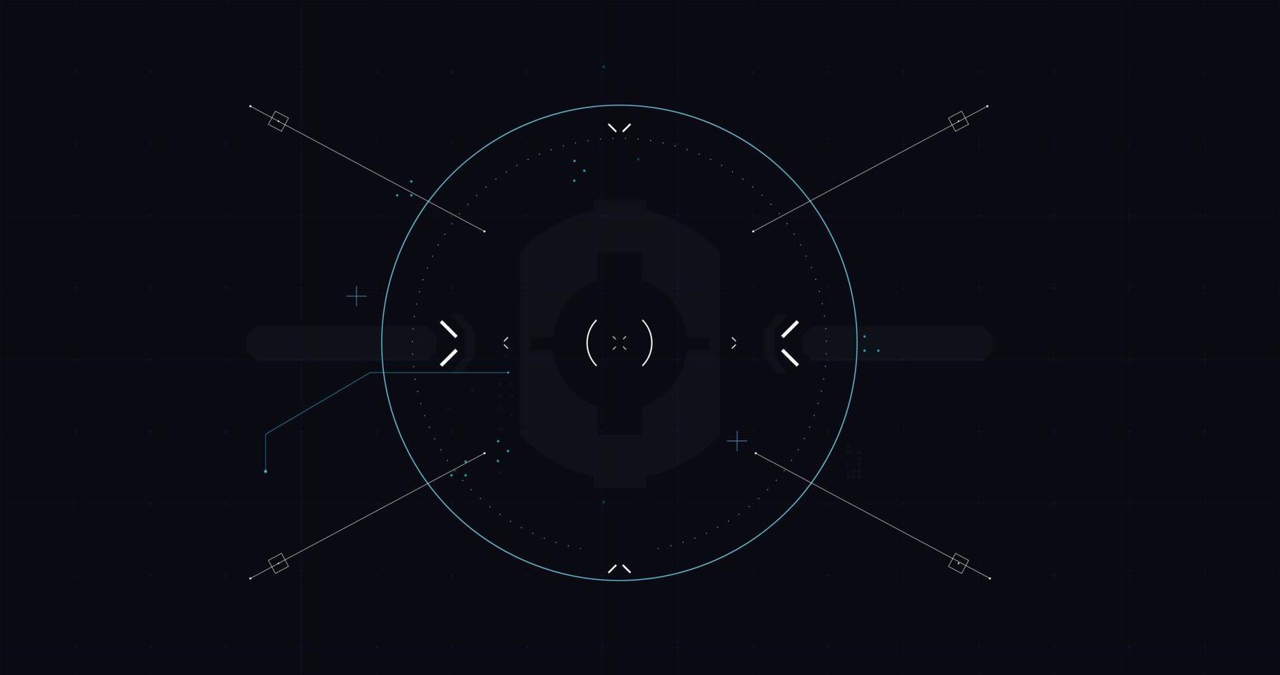 hud fui mall för widescreen utan text, futuristiska designelement. hud fokuselement. sci-fi design. fui samling, militär kollimator sikte, vektor hud set
