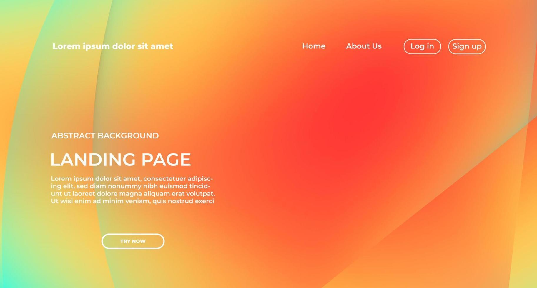 orangefarbener hintergrund der landingpage für website-hintergrund, banner, verkaufsförderung und geschäftspräsentation vektor