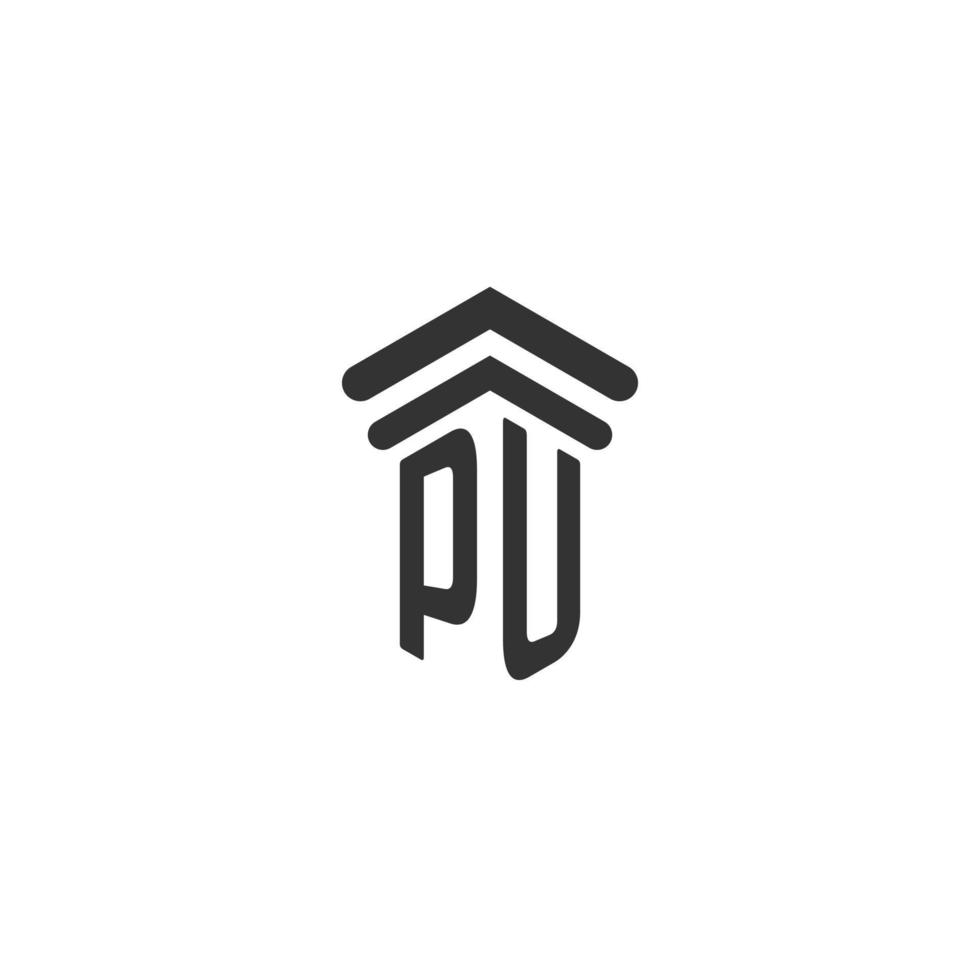 pu-Initiale für das Logo-Design einer Anwaltskanzlei vektor