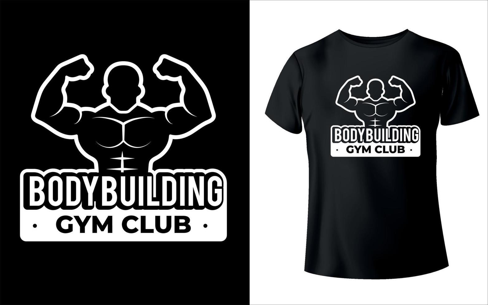 Gym klubb t-shrit design med redigerbar vektor