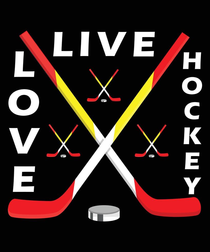 Live-Love-Hockey-T-Shirt-Design vektor
