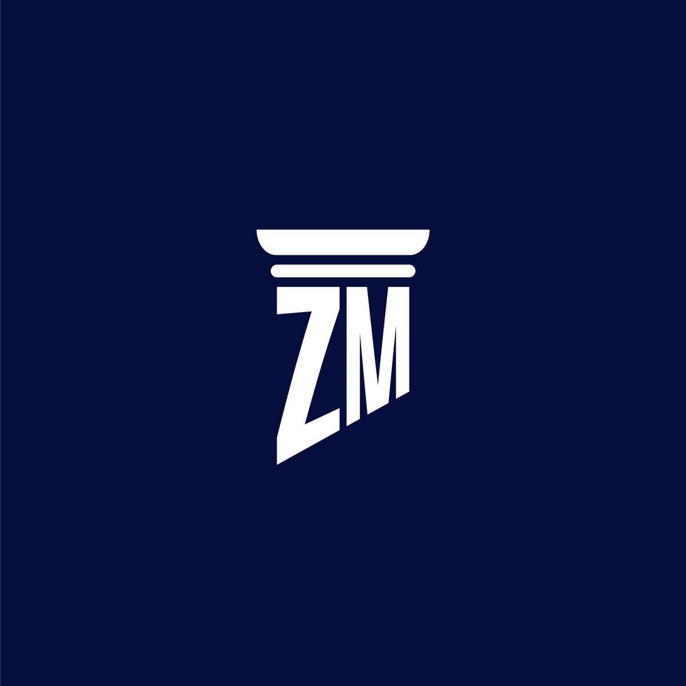 zm anfängliches Monogramm-Logo-Design für eine Anwaltskanzlei vektor