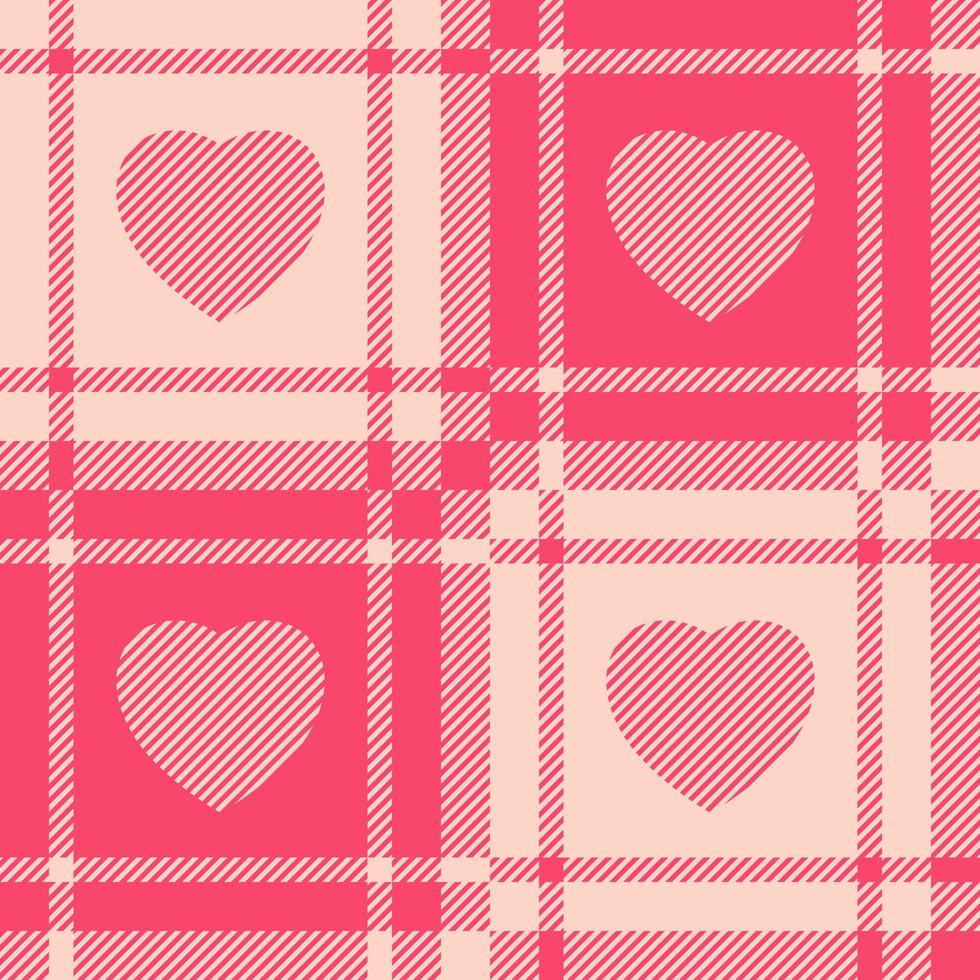 rosa hjärta form tartan sömlös bakgrund vektor