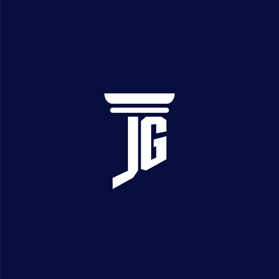 jg första monogram logotyp design för lag fast vektor