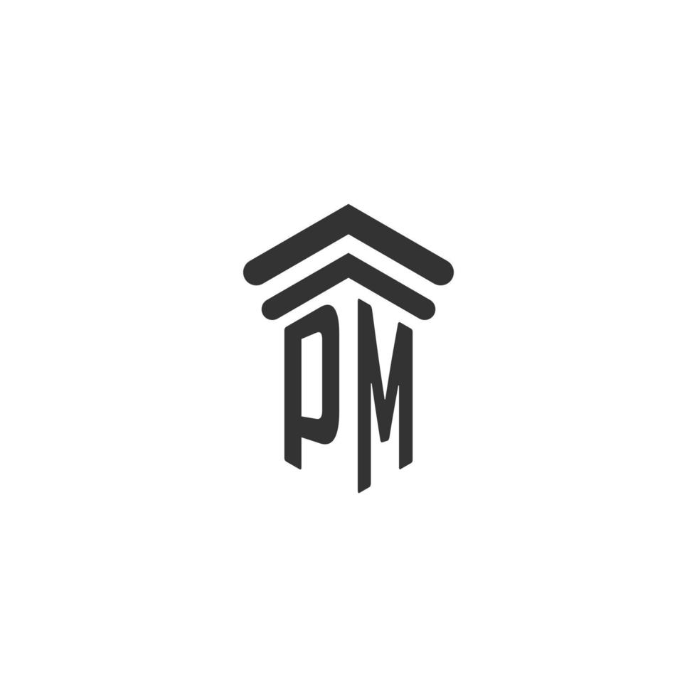 pm första för lag fast logotyp design vektor