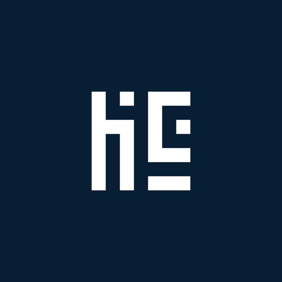 hc första monogram logotyp med geometrisk stil vektor