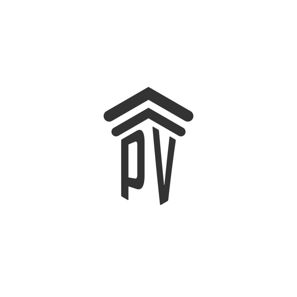 PV-Initiale für das Logo-Design einer Anwaltskanzlei vektor
