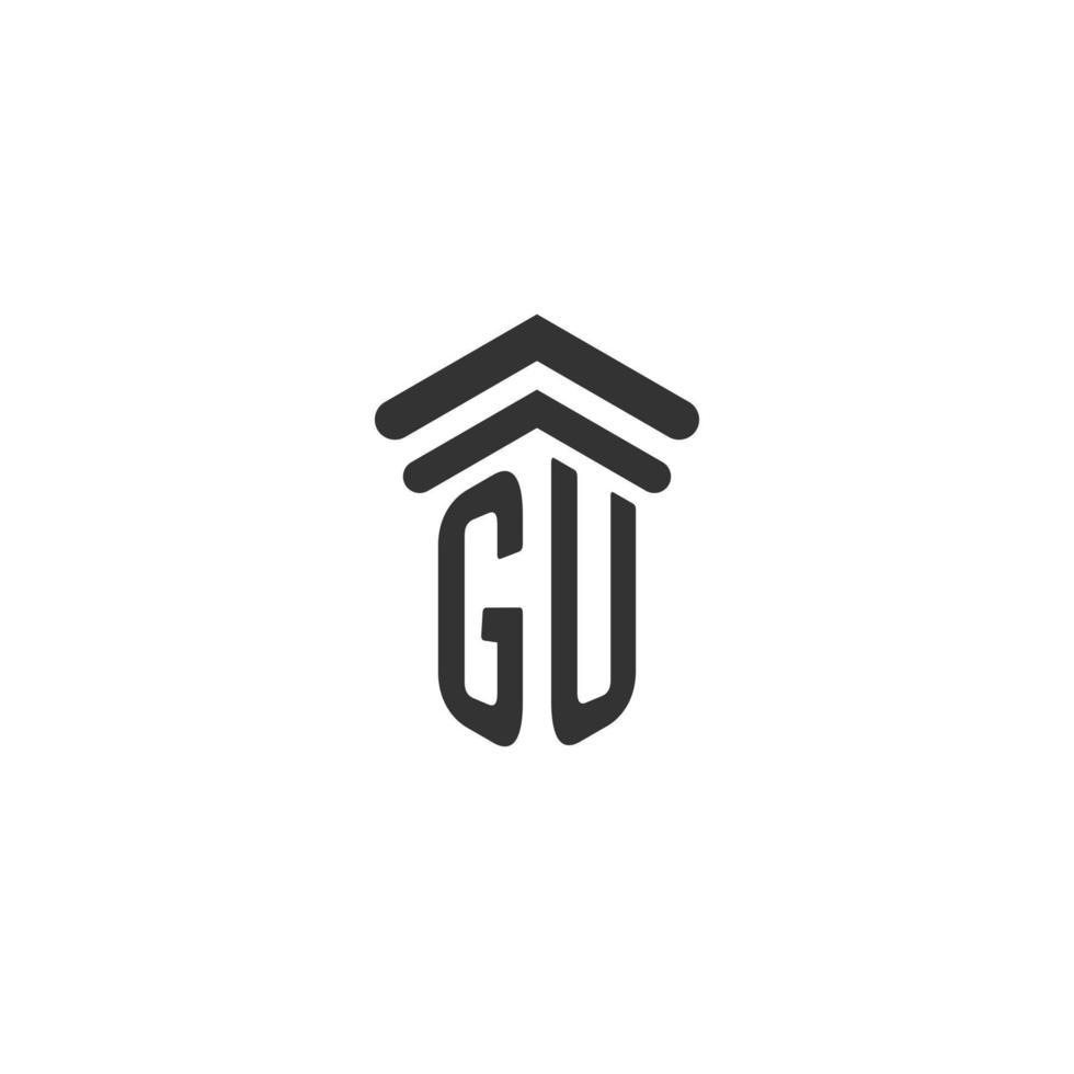 Gu-Initiale für das Logo-Design einer Anwaltskanzlei vektor
