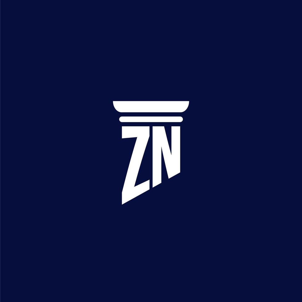 zn anfängliches Monogramm-Logo-Design für eine Anwaltskanzlei vektor