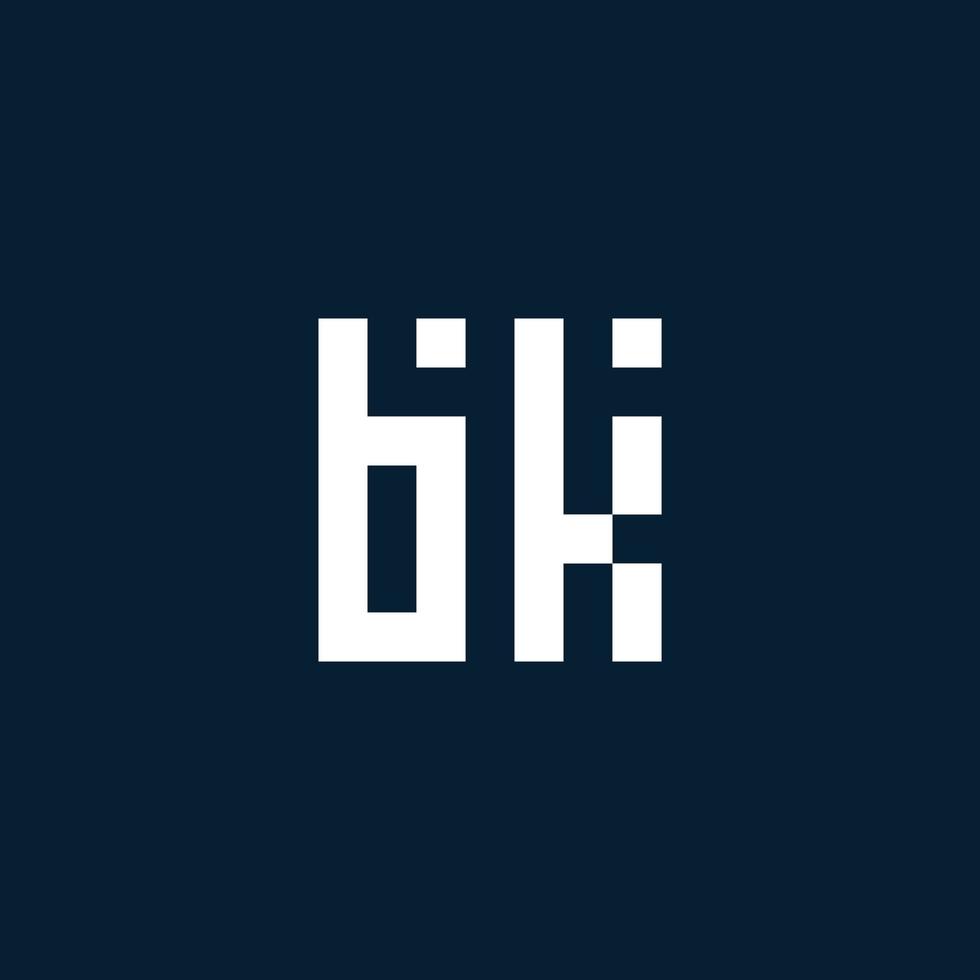 bk Anfangsmonogramm-Logo mit geometrischem Stil vektor