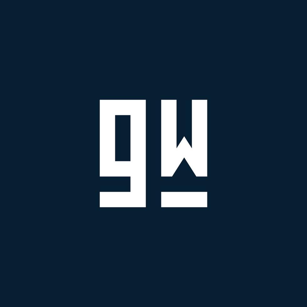 gw anfängliches monogrammlogo mit geometrischem stil vektor