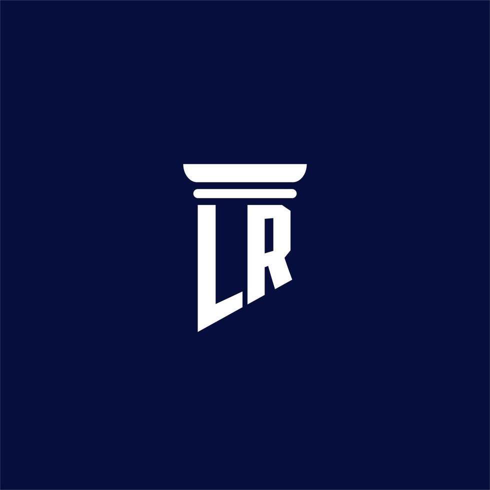 lr första monogram logotyp design för lag fast vektor