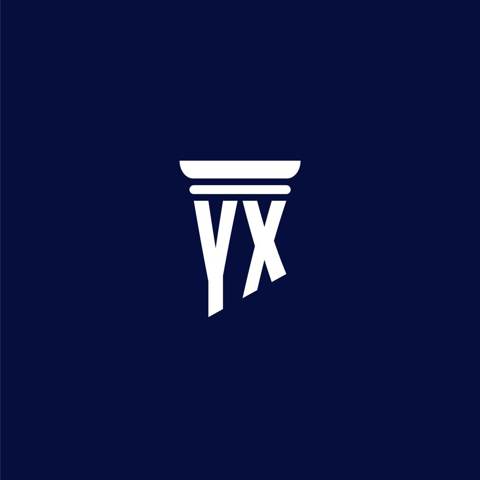 yx anfängliches Monogramm-Logo-Design für eine Anwaltskanzlei vektor