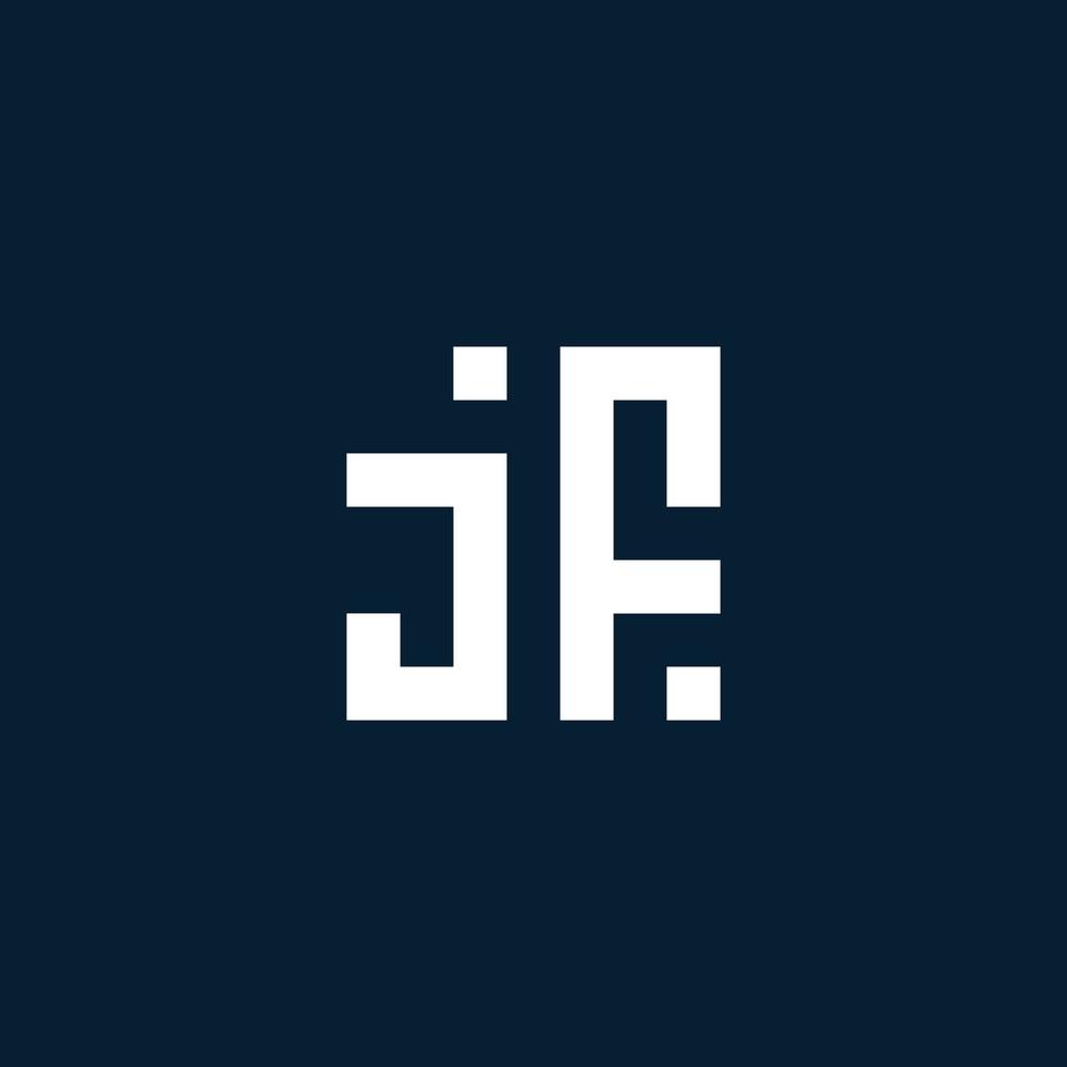 jf första monogram logotyp med geometrisk stil vektor