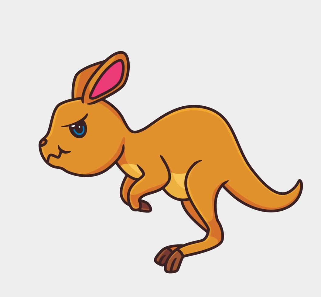 söt tecknad serie känguru Hoppar. isolerat tecknad serie djur- illustration vektor