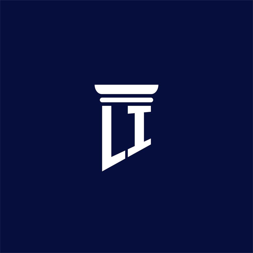 li första monogram logotyp design för lag fast vektor