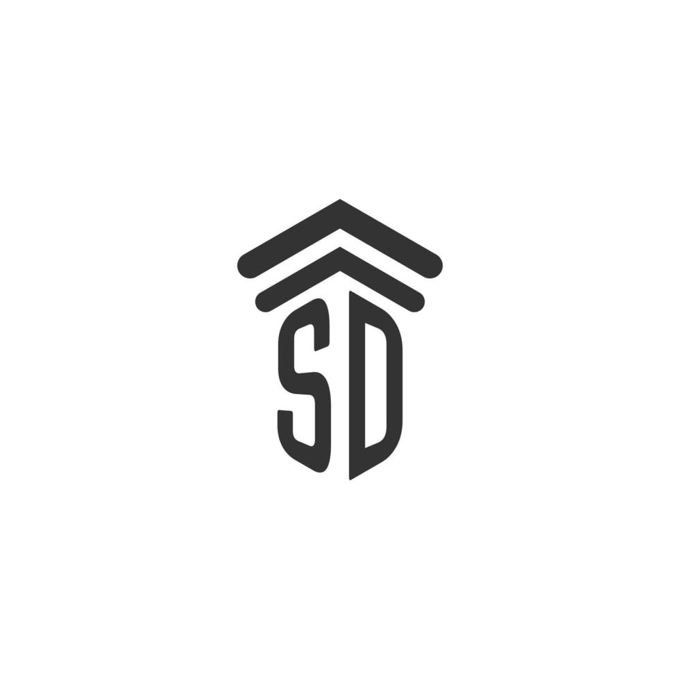 SD-Initiale für das Logo-Design einer Anwaltskanzlei vektor
