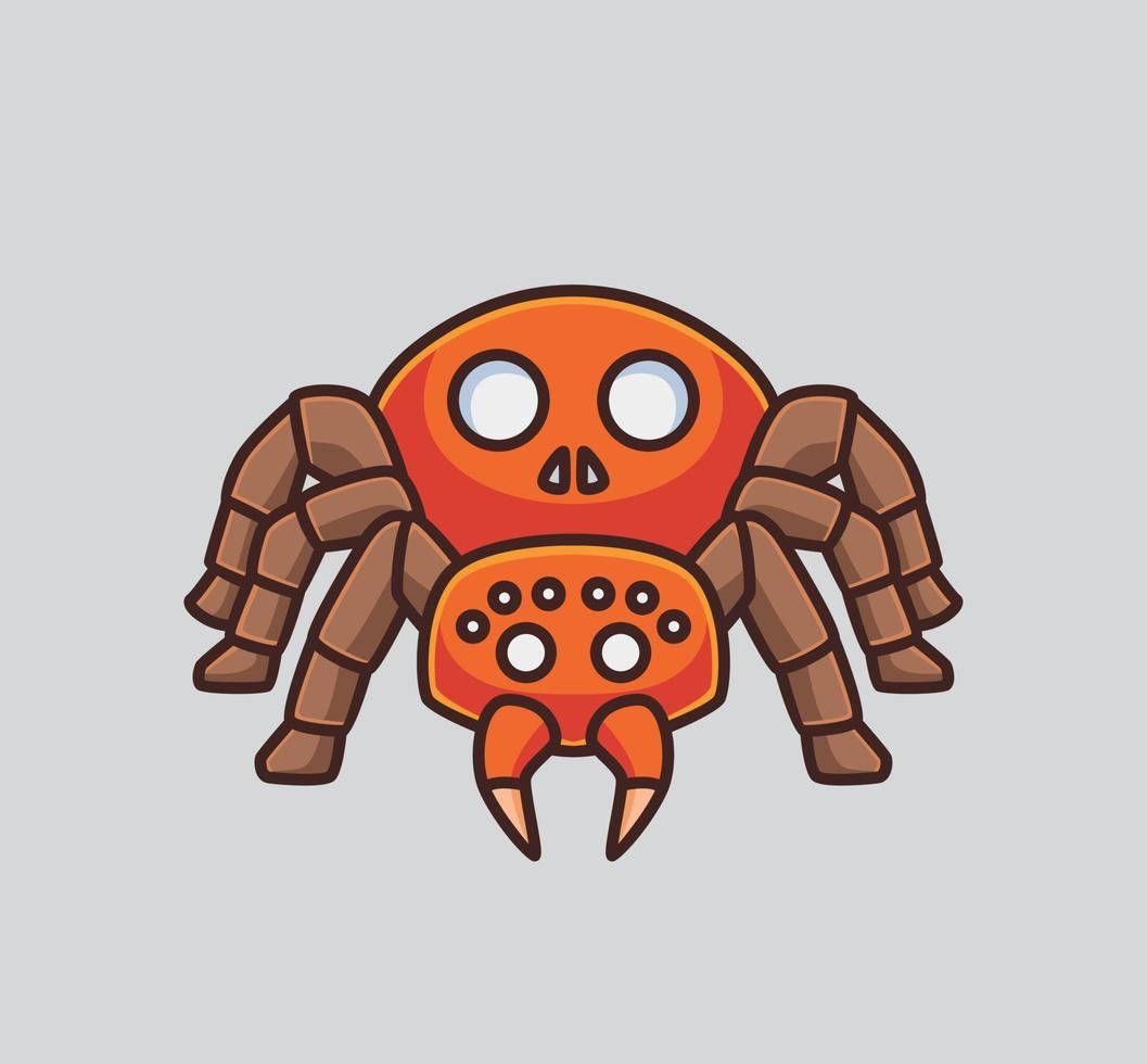 süße Spinne. isolierte karikaturtier-halloween-konzeptillustration. flacher Stil geeignet für Aufkleber-Icon-Design Premium-Logo-Vektor. Maskottchen Charakter vektor