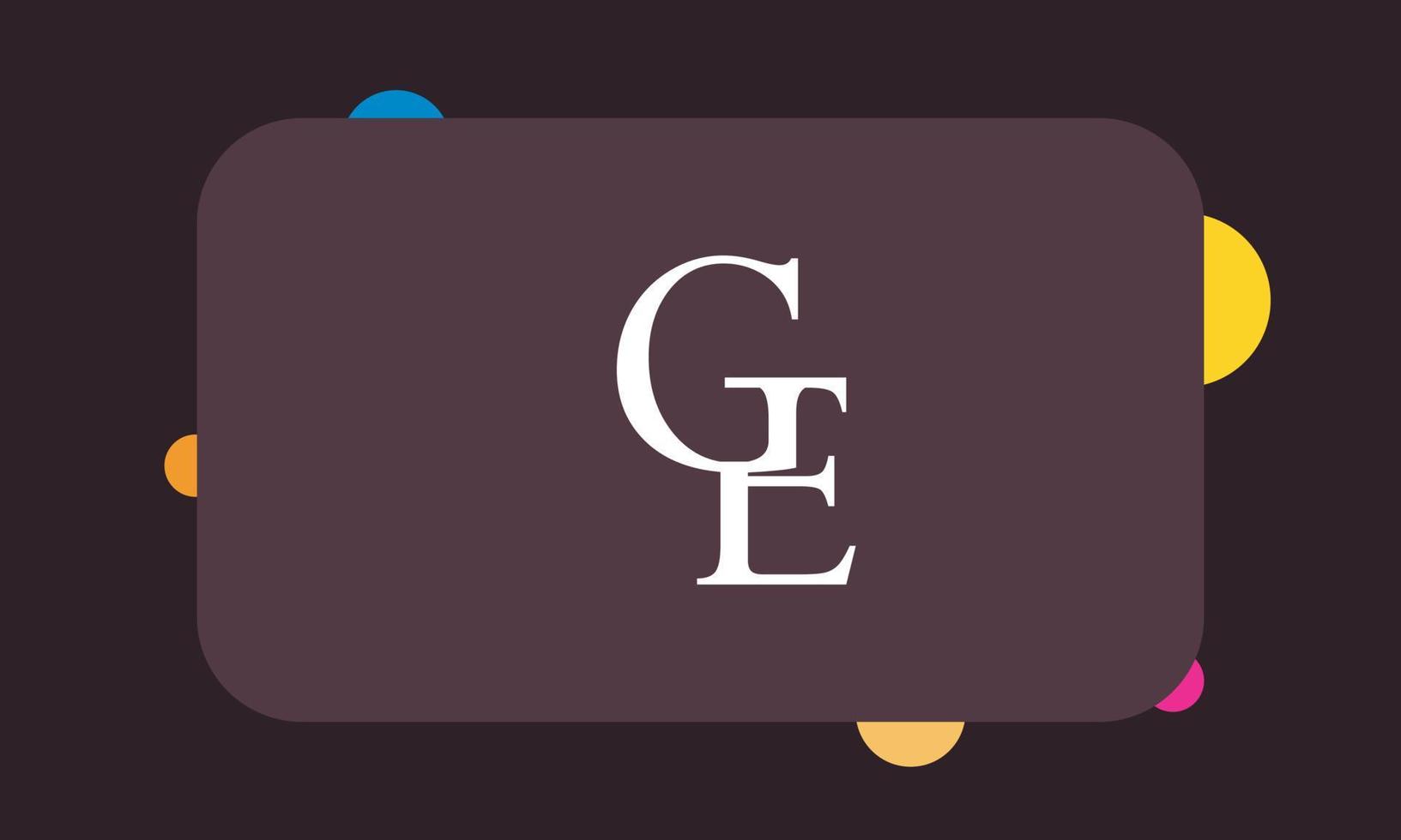Alphabet Buchstaben Initialen Monogramm Logo ge, zB g und e vektor
