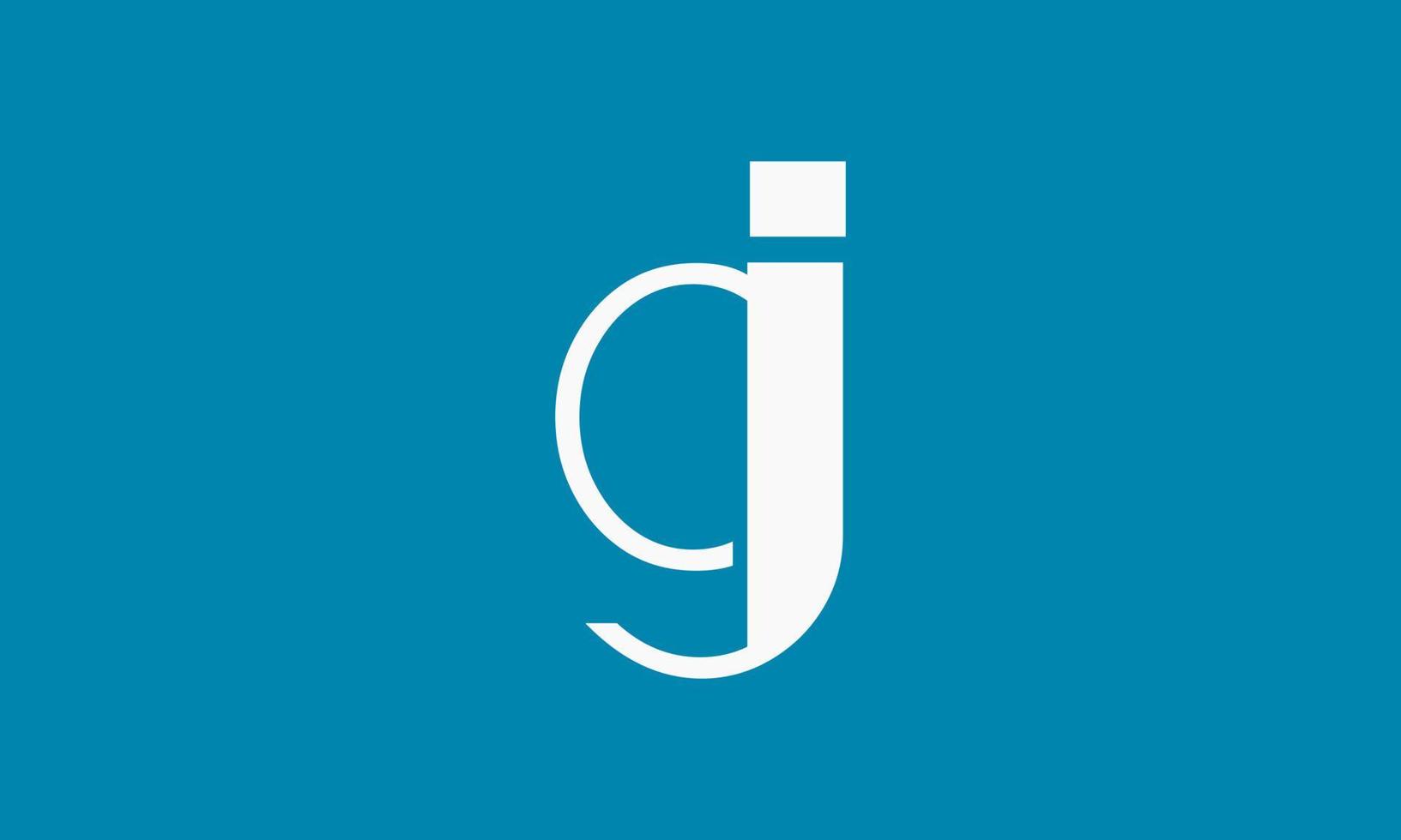 alfabetet bokstäver initialer monogram logotyp gj, jg, g och j vektor