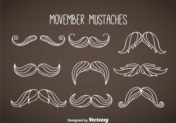 Movember Mustaches Weißer Vektor