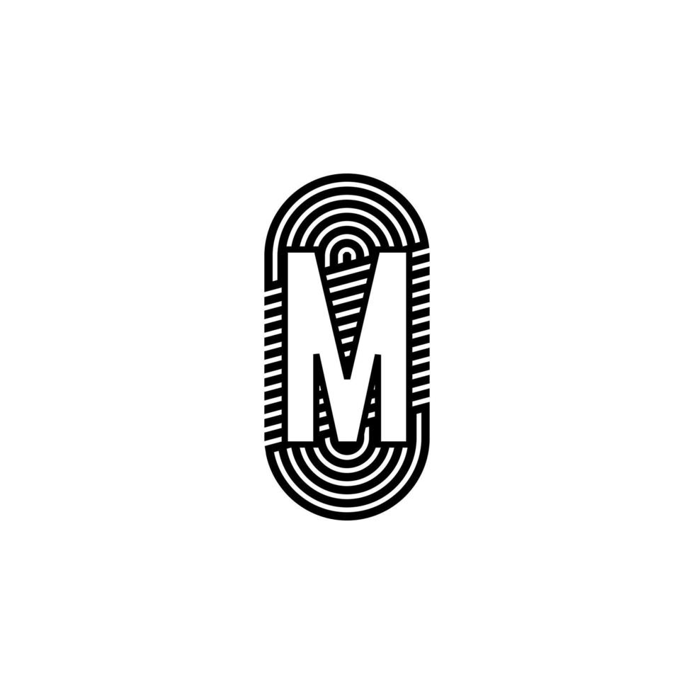 einfaches schwarzes modernes buchstabe m logo design konzept vektor
