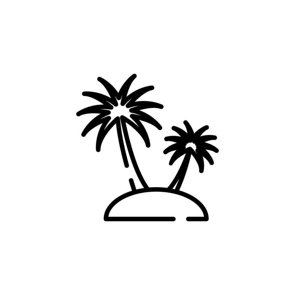 ö, strand, resa, sommar, hav prickad linje ikon vektor illustration logotyp mall. lämplig för många syften.