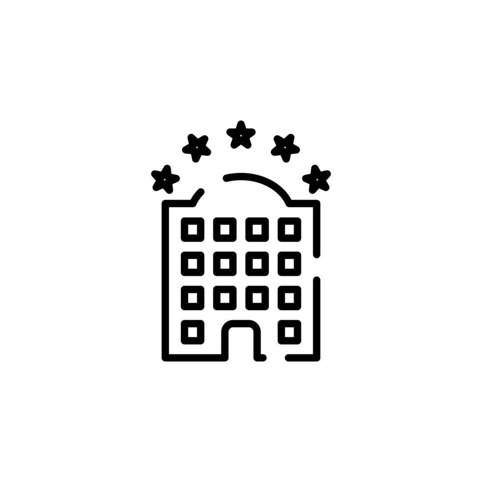 hotel, wohnung, stadthaus, wohn gepunktete linie symbol vektor illustration logo vorlage. für viele Zwecke geeignet.