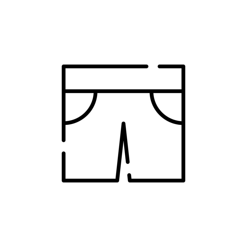 Shorts, lässig, Hose gepunktete Linie Symbol Vektor Illustration Logo Vorlage. für viele Zwecke geeignet.