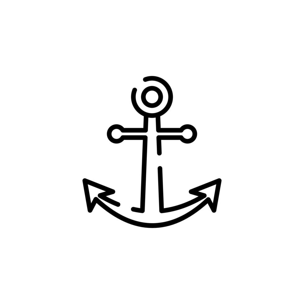 Anker, Hafen gepunktete Linie Symbol Vektor Illustration Logo Vorlage. für viele Zwecke geeignet.