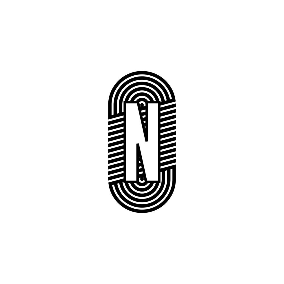 einfaches schwarzes modernes buchstabe n logodesign konzept vektor