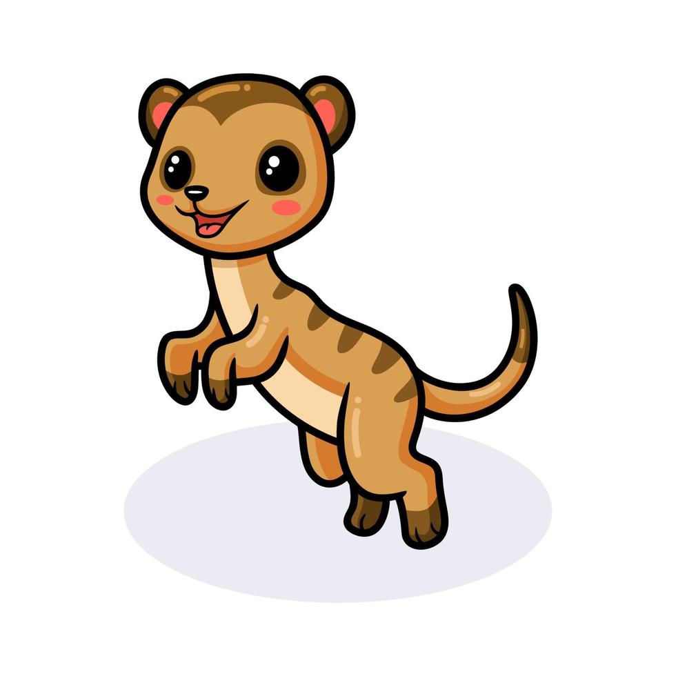 söt liten meerkat tecknad serie stående vektor