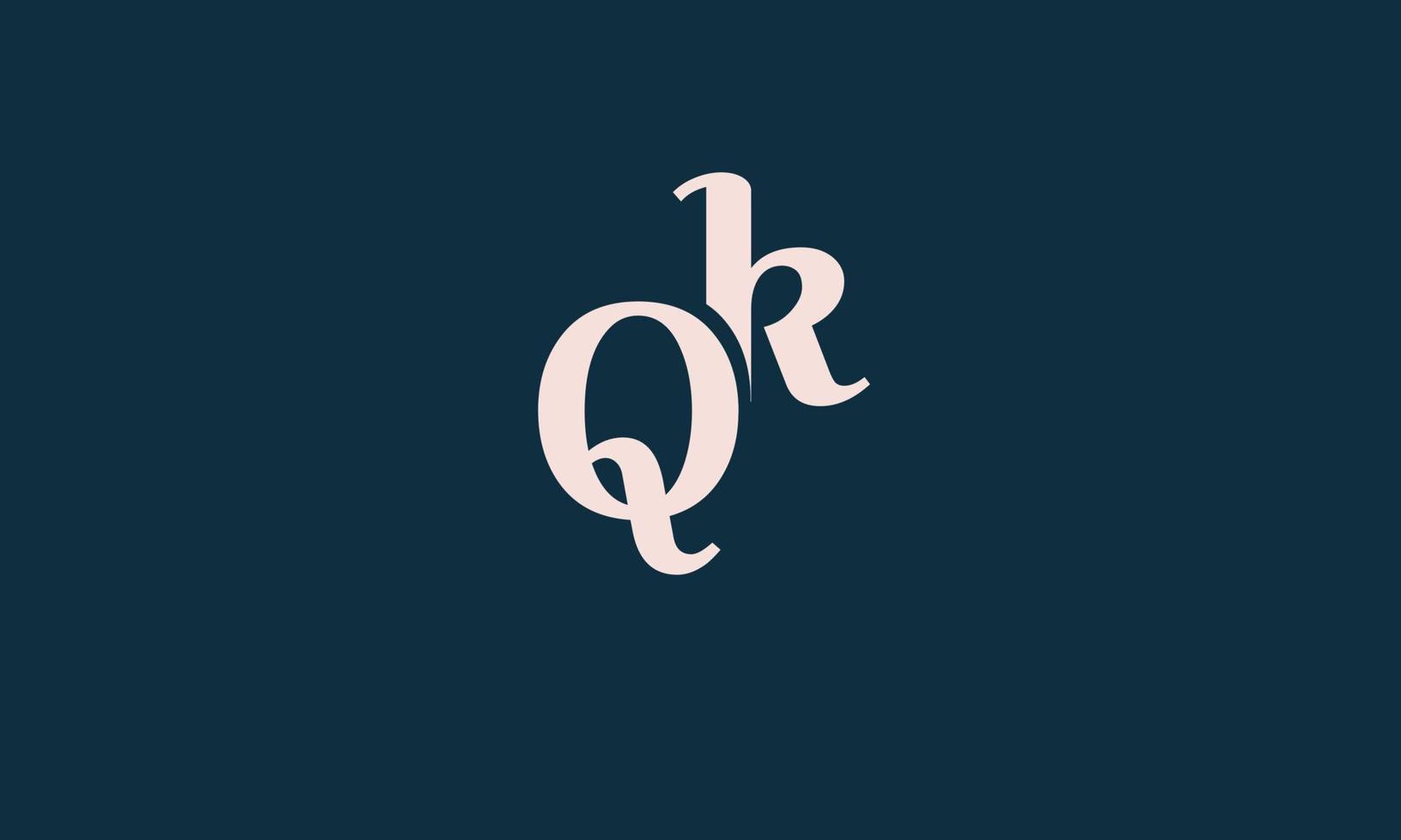 alphabet buchstaben initialen monogramm logo qr, rq, q und r vektor