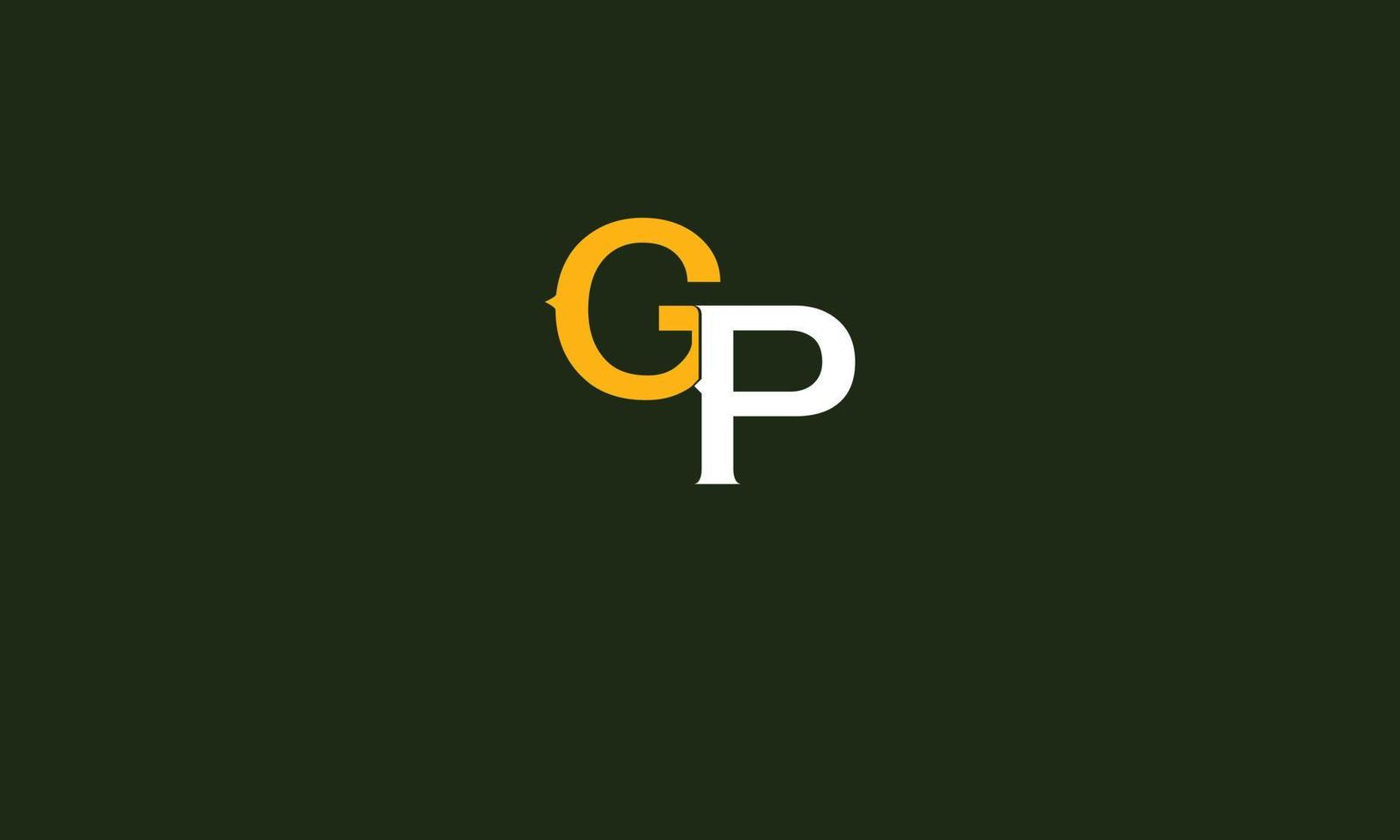 alphabet buchstaben initialen monogramm logo gp, pg, g und p vektor