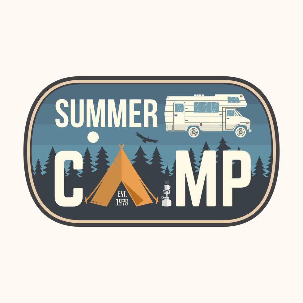 Sommer Camp. Vektor-Illustration. konzept für hemd oder logo, druck, stempel oder t-stück. vektor