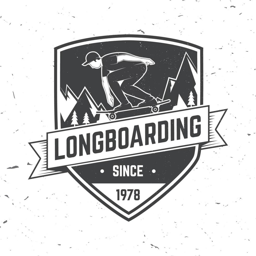 Longboarding-Abzeichen. Vektor-Illustration. Extremsport. vektor