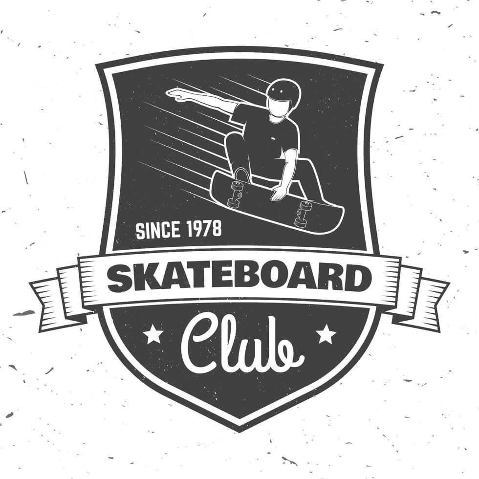 Skateboard-Club-Abzeichen. Vektor-Illustration. vektor