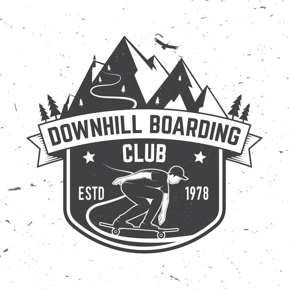 Downhill-Boarding-Club-Abzeichen. Vektor-Illustration vektor