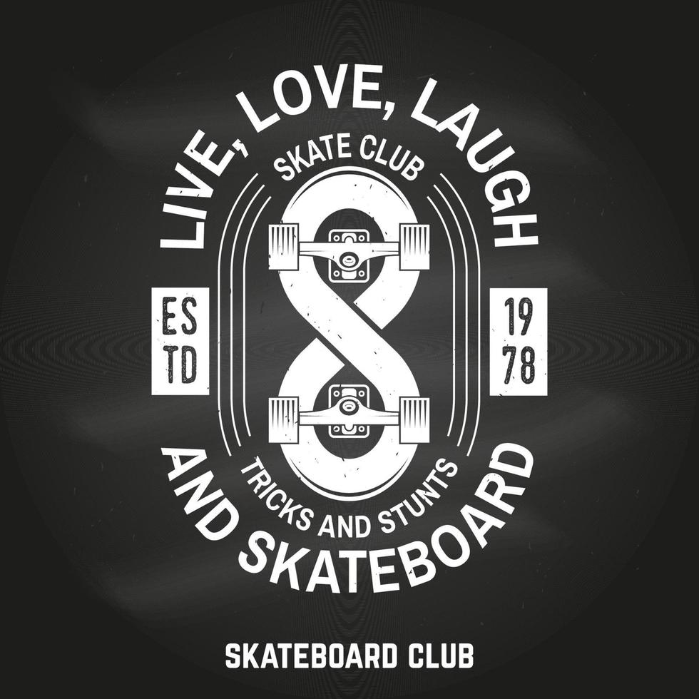 Skateboard-Club-Abzeichen. Vektor-Illustration. vektor