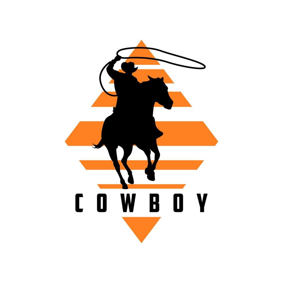 cowboy silhuett logotyp design vektor