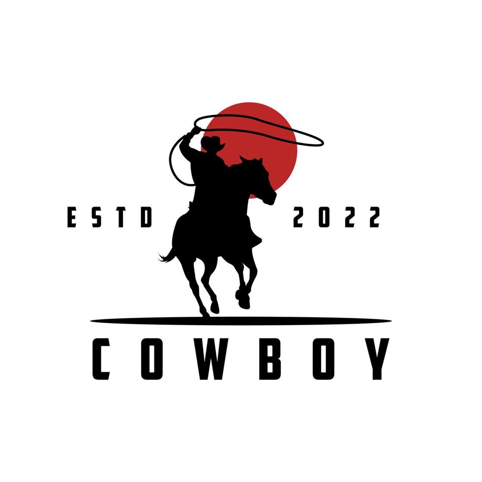 amerikan cowboy logotyp design vektor