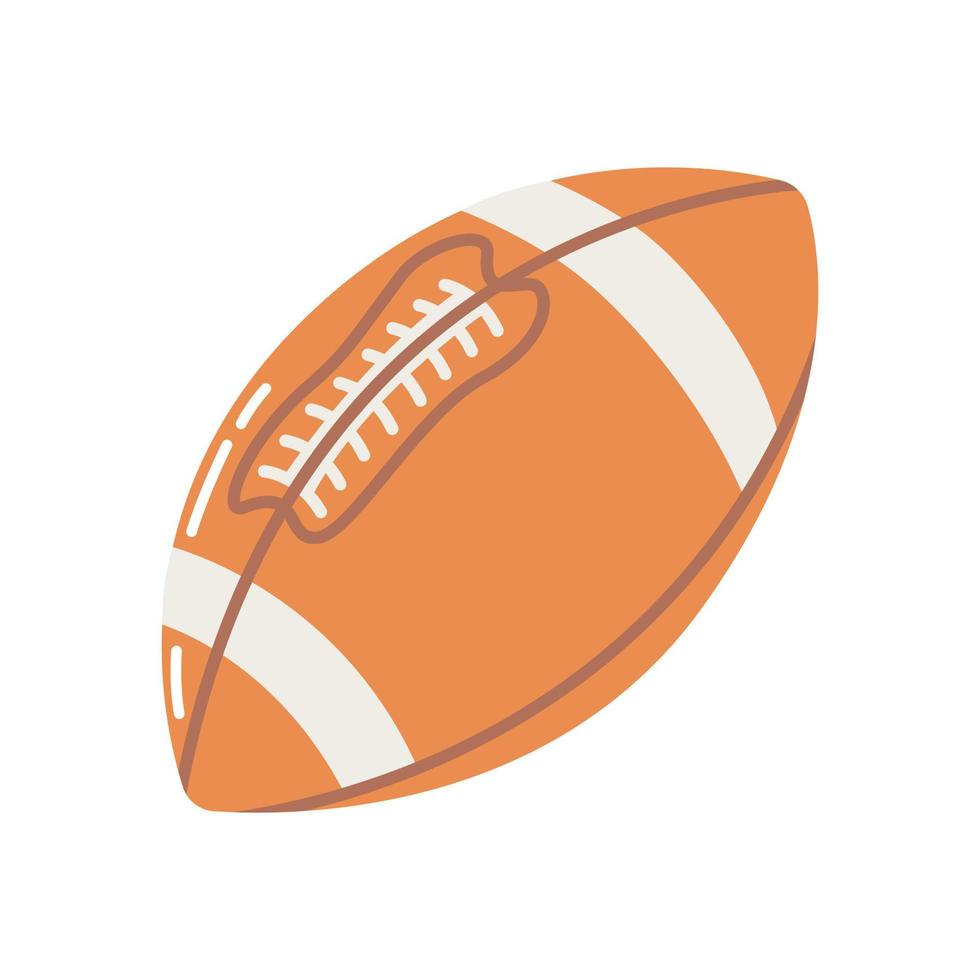 Rugbyball, flache Vektorgrafik auf weißem Hintergrund vektor