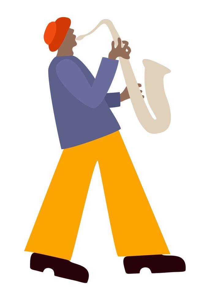 vektorhelle lokalisierte illustration des saxophonisten. vektor