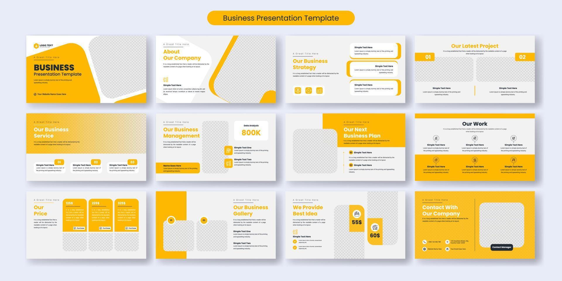 Design-Set für kreative Business-Präsentationsfolienvorlagen vektor